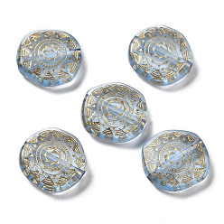 Cornflower Blue Transparent Acrylic Beads, Flat Round, Cornflower Blue, 18x17x5.5mm, Hole: 2mm, about: 440pcs/500g