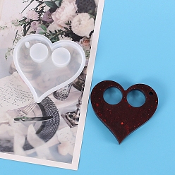 Heart Food Grade DIY Silicone Mask Pendant Molds, Decoration Making, Resin Casting Molds, For UV Resin, Epoxy Resin Jewelry Making, Heart, 102x105x13mm