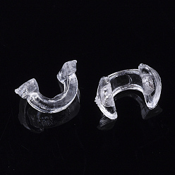 Clear Transparent AS Plastic Base Buckle Hair Findings, for Hair Tie Accessories Making, Letter C Shape, Clear, 5.5x7.5x4.5mm, about 10000pcs/bag