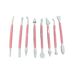 Pink Набор инструментов для формовки пластиковой глины, инструмент для лепки из глины, розовые, 15.1 см, 8 шт / комплект