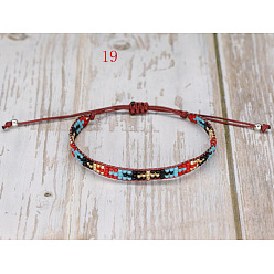 19 Плетеный браслет ручной работы из разноцветных японских рисовых бусин - креатив, , ручной работы.