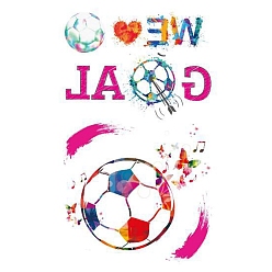 Colorful Football Theme Body Art Tattoos Stickers, Removable Temporary Tattoos Paper Stickers, Colorful, 120x75mm