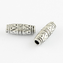 Antique Silver Plated Antique Acrylic Beads, Large Hole Beads, Oval, Antique Silver Plated, 22x8mm, Hole: 4mm, about 650pcs/500g