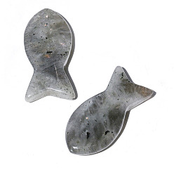 Labradorite Natural Labradorite Pendants, Fish Charms, 38x20mm