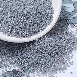 (RR576) Окрашенный Дымчато-Опаловый Алебастр с Серебряной Подкладкой  Миюки круглые бусины рокайль, японский бисер, 11/0, (rr 576) окрашенный дымчатый опаловый алебастр с серебряной подкладкой, 2x1.3 мм, отверстие : 0.8 мм, Около 1111 шт / 10 г