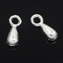 Silver Tibetan Style Alloy Charms, Chain Extender, Cadmium Free & Nickel Free & Lead Free, Teardrop, Silver, 7x3mm, Hole: 2.5mm, about 10000pcs/1000g