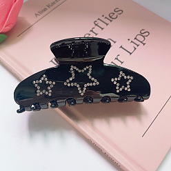 1# Black Sparkling Double-sided Rhinestone Star Hair Clip for Women - High-quality, Chic and Trendy Y2K Shark Hairpin Accessory