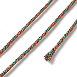 Green Polyester Twisted Cord, Round, for DIY Jewelry Making, Green, 1.2mm, about 38.28 Yards(35m)/Roll