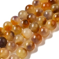 Перу Природные окрашенные белого нефрита нитей бисера, круглые, Перу, 10~10.5 мм диаметром, отверстие : 1 мм, около 37 шт / нитка, 14.76''~14.80'' (37.5~37.6 см)