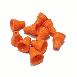 Orange rot Opake Legierung Perlen, Eistüte, orange rot, 20x17 mm, Bohrung: 2 mm