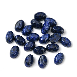 White Jade Natural White Jade Cabochons, Oval, Dyed, Dark Blue, 6x4x2~2.5mm