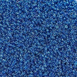 (RR291) Transparent Capri Blue AB MIYUKI Round Rocailles Beads, Japanese Seed Beads, 11/0, (RR291) Transparent Capri Blue AB, 2x1.3mm, Hole: 0.8mm, about 50000pcs/pound