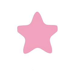 Pink Star Silicone Beads, Chewing Beads For Teethers, DIY Nursing Necklaces Making, Pink, 35x35mm