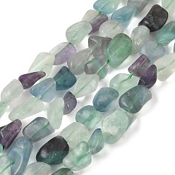 Флюорит Природного флюорита бисер нитей, самородки, упавший камень, 8~40x5.5~6x8~9 мм, отверстие : 0.7 мм, около 40~43 шт / нитка, 15.35'' (39 см)