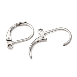 Нержавеющая Сталь Цвет Устойчивые к потускнению 316l хирургическая нержавеющая сталь фурнитура для сережек-рычагов, с петлями, цвет нержавеющей стали, 15x10x2 мм, отверстие : 1.4 мм