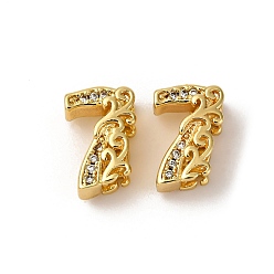 Золотой Латунные микро проложить кубического циркония бусы, число, без кадмия и без свинца, золотые, 11x8x6 мм, отверстие : 6x2 мм