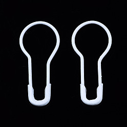 Белый Окрашенные распылением железные булавки из калебаса, Маркер вязальной строчки, белые, 21.5x9.5x1.5 мм, штифты : 0.5 мм