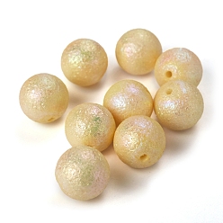 Gold Opaque Frosted Acrylic Beads, Round, Gold, 16mm, Hole: 2.2mm