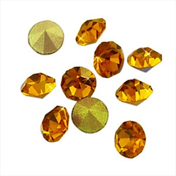 Топаз Конусные стеклянные стразы, граненых алмазов, с покрытием на задной стороне, топаз, 2x2 мм, около 1440 шт / упаковка