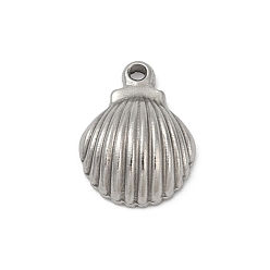 Нержавеющая Сталь Цвет 304 подвески из нержавеющей стали, анти-тускнение, шарм в форме ракушки, цвет нержавеющей стали, 15.5x11.5x4.5 мм, отверстие : 1.2 мм