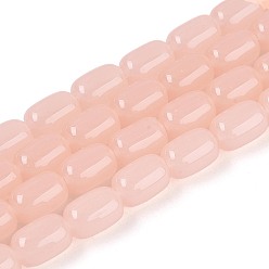 Темный Лосось Стеклянные бусины, имитация нефрита , баррель, темный лосось, 9x6 мм, отверстие : 0.7~1 мм, около 42~44 шт / нитка, 14.57~15.75'' (37~40 см)