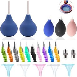 Mixed Color Rubber Lightweight Precision Tip Applicator Set, Slip Trailer Bottle for Pottery, with Plastic Funnels, Mixed Color