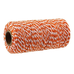 Оранжевый Двухцветные хлопковые нити, макраме шнур, декоративные нитки, для поделок ремесел, упаковка подарков и изготовление ювелирных изделий, оранжевые, 2 мм, около 109.36 ярдов (100 м) / рулон