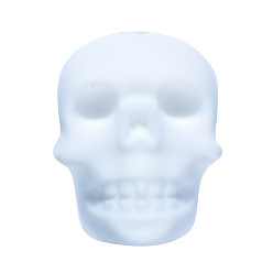 White Halloween Silicone Focal Beads, Skull, White, 21x16x20mm, Hole: 2.5mm