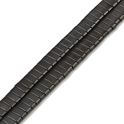 Gunmetal Plated Electroplated Non-magnetic Synthetic Hematite Beads Strands, Rectangle, 2-Hole, Gunmetal Plated, 5x2x2mm, Hole: 0.8mm, about 193pcs/strand, 8.27 inch(21cm)
