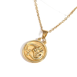 Дева Ожерелья из нержавеющей стали с подвеской в виде созвездия для женщин и мужчин, золотые, Дева, 8.27~19.69 дюйм (21~50 см)