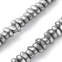 с Платиновым Покрытием Гальванические нити из синтетических немагнитных гематитовых бусин, самородки, с покрытием платиным, 5.5x4.5x2 мм, отверстие : 1.2 мм, около 180~183 шт / нитка, 15.94 дюйм (40.5 см)