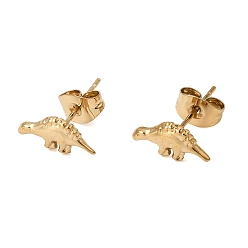 Dinosaur 304 Stainless Steel Stud Earrings, Ion Plating(IP), Dinosaur, 5.5x7mm