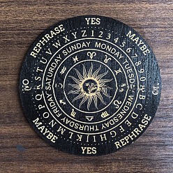 Солнце Деревянная маятниковая доска, деревянная гадальная доска для биолокации, для колдовства принадлежности для викканского алтаря, плоско-круглые, солнце, 150 мм