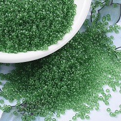 (RR145) Transparent Light Green Миюки круглые бусины рокайль, японский бисер, 11/0, (rr 145) прозрачный светло-зеленый, 11/0, 2x1.3 мм, отверстие : 0.8 мм, Около 1111 шт / 10 г