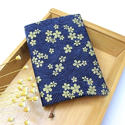 Flower Cloth Book Covers, Vintage Notebook Wraps, Rectangle, Sakura Pattern, 210x148x10~25mm, A5