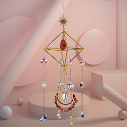 Красный Агат Подвеска-ловец солнца из сердолика, создатель радуги, украшение сада и дома своими руками, 450~500 мм