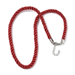 (123L) Белый крем непрозрачный блеск 5мм нейлоновый витой шнур для изготовления ожерелий, с латунными выводами и 304 застежками из лобстера из нержавеющей стали, долговечный, стойки покрытие, платина, огнеупорный кирпич, 17.72~18.90 дюйм (45~48 см)