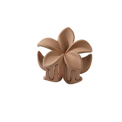 khaki-4CM Candy-colored plastic flower hairpin with hollow-out design - simple and elegant.