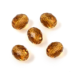 Vara de Oro Amarillo Claro K 9 cuentas de vidrio, imitación de vidrio cuentas de cristal austriaco, oval, facetados, amarillo vara de oro claro, 8x6 mm, agujero: 1.2~1.4 mm