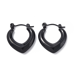 Electrophoresis Black 304 Серьги-кольца в форме капли из нержавеющей стали с ионным покрытием (IP) для женщин, электрофорез черный, 20x18x4 мм, штифты : 0.7 мм