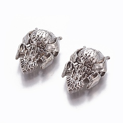 Antik Silber Farbe Tibetischer stil legierung perlen, Teufel, Antik Silber Farbe, 19.3x13.8x7.3 mm, Bohrung: 1.8 mm