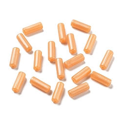 Sandy Brown Opaque Acrylic Beads, Two Tone, Column, Sandy Brown, 13.5x4.7mm, Hole: 1.4mm
