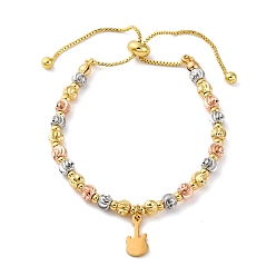 Guitar Браслеты из латуни, с 304 подвесками из нержавеющей стали, гитар, 10-5/8 дюйм (27 см), Кулон : 14x6.5x1.5 мм