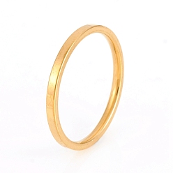 Golden 201 Stainless Steel Flat Plain Band Rings, Golden, US Size 5(15.7mm), 1.5mm