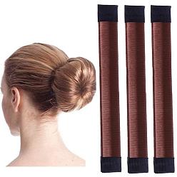 33# Red-Brown 3-Pack French Twist Hair Bun Maker Set - Easy Hairstyling Tool for Quick Updo