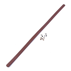 Сиена Ручки для сумок из искусственной кожи, С железными заклепками, для сумочек, ручки для изготовления сумок, цвет охры, 60x1.85x0.35 см, отверстие : 3 мм
