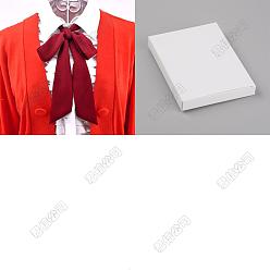 Темно-Красный 2шт. шифоновые галстуки для женщин, Однотонный галстук, темно-красный, 1420~1440x25~43x0.5 мм