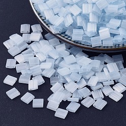 (TL2561) Шелковый Бледно-голубой Миюки тила бусины, японский бисер, 2-луночное, (тл 2561) шелк бледно-голубой, 5x5x1.9 мм, отверстие : 0.8 мм, Около 118 шт / 10 г