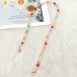 Watermelon Rainbow Color Resin Bead Chain Bag Straps, with Lobster Claw Clasps, for Bag Replacement Accessories, Watermelon Pattern, 30cm