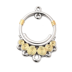 Золотой & Цвет Нержавеющей Стали 304 нержавеющей стали ссылки люстра компонент, ионное покрытие (ip), кольцо, золотые и нержавеющая сталь цвет, 33.5x23.5x2.5 мм, отверстия : 1.6 mm и 3.5x2 мм